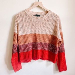 Lumiere Striped Speckled Sweater in Warm Tones